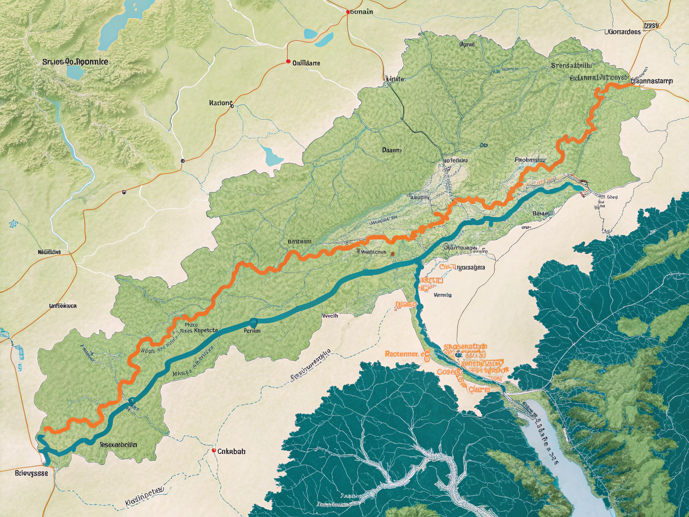 Karte für Alternative Route 1: Durch das Inntal